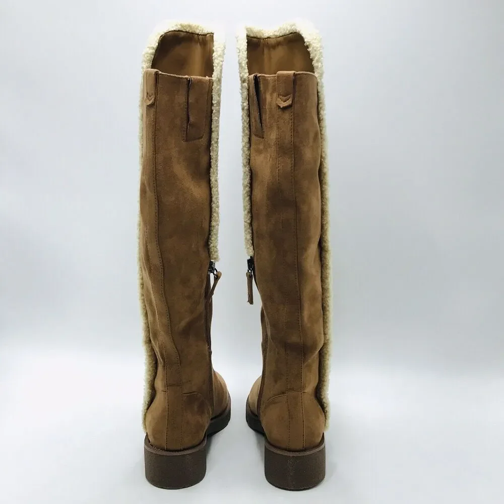 Dr Scholls Women's 6M Talia Boots Knee High Brown Faux Suede Comfort